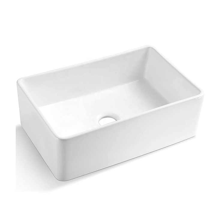 Bồn rửa bát đơn hình chữ nhật bằng sứ chịu lửa màu trắng 33" LX 20" W CUPC - Daisan Store