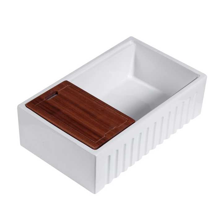 Bồn rửa nhà bếp bằng gốm sứ trắng kích thước lớn CUPC 33 inch kiểu nông trại - Daisan Store