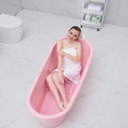 Bồn tắm di động đứng độc lập hiện đại được thiết kế riêng cho người lớn bằng nhựa bền có nắp - Daisan Store