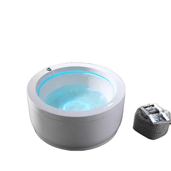 Bồn tắm ngâm kiểu Nhật Bản tròn sang trọng bằng nhựa Acrylic sâu, bồn tắm sục khí đứng tự do - Daisan Store
