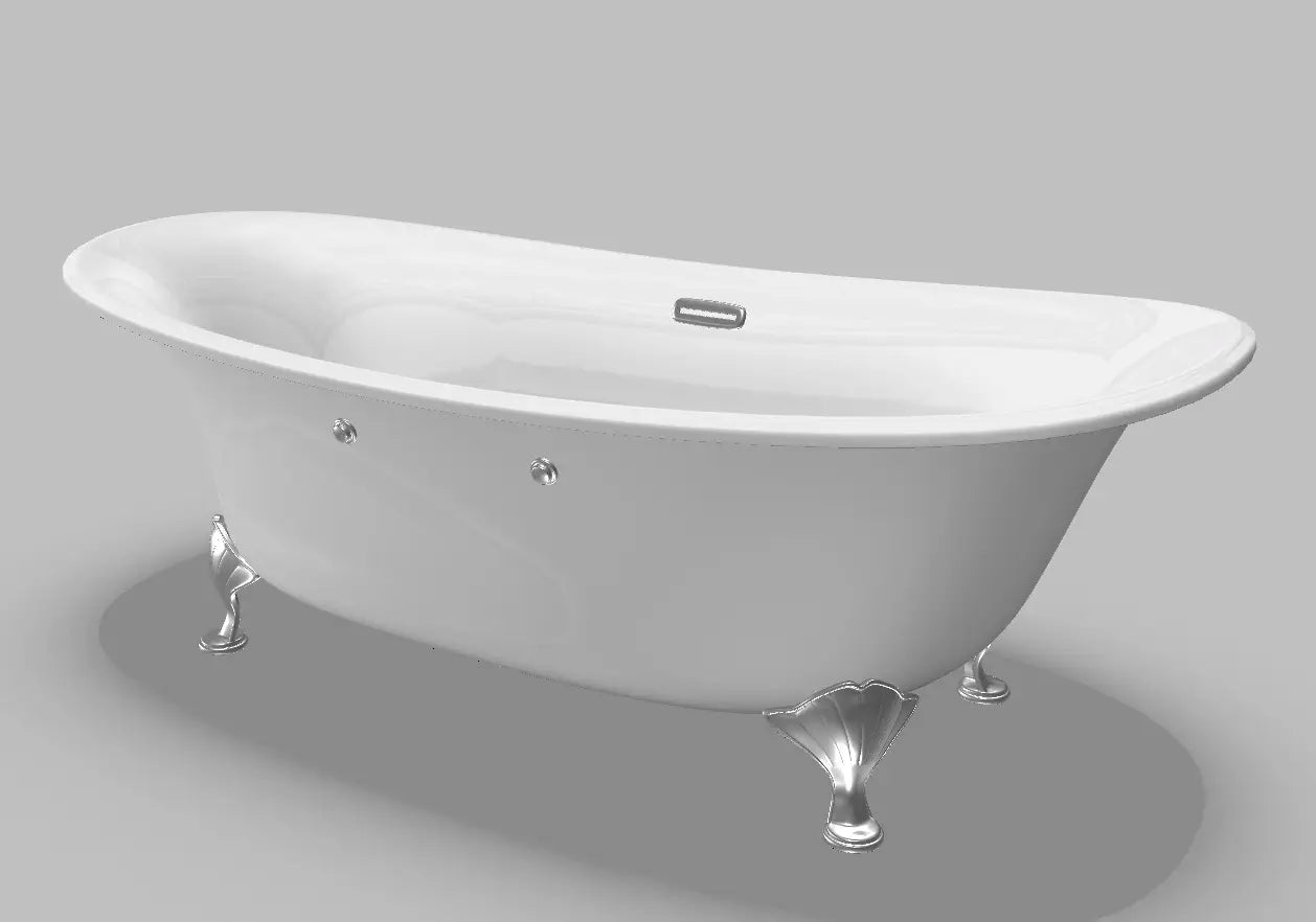 Bồn tắm ngọc trai không có tay vịn, chân bạc PPY1806PWNES - Daisan Store