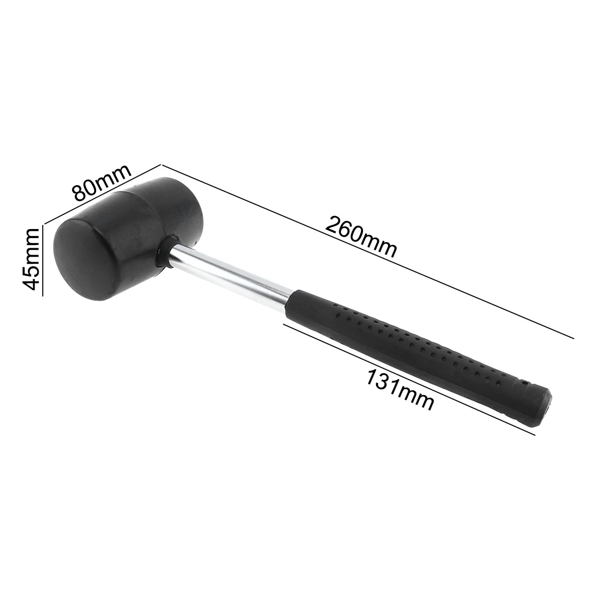 Búa Cao Su Đen 320g Đầu Tròn Tay Cầm Chống Trượt DIY - Daisan Store