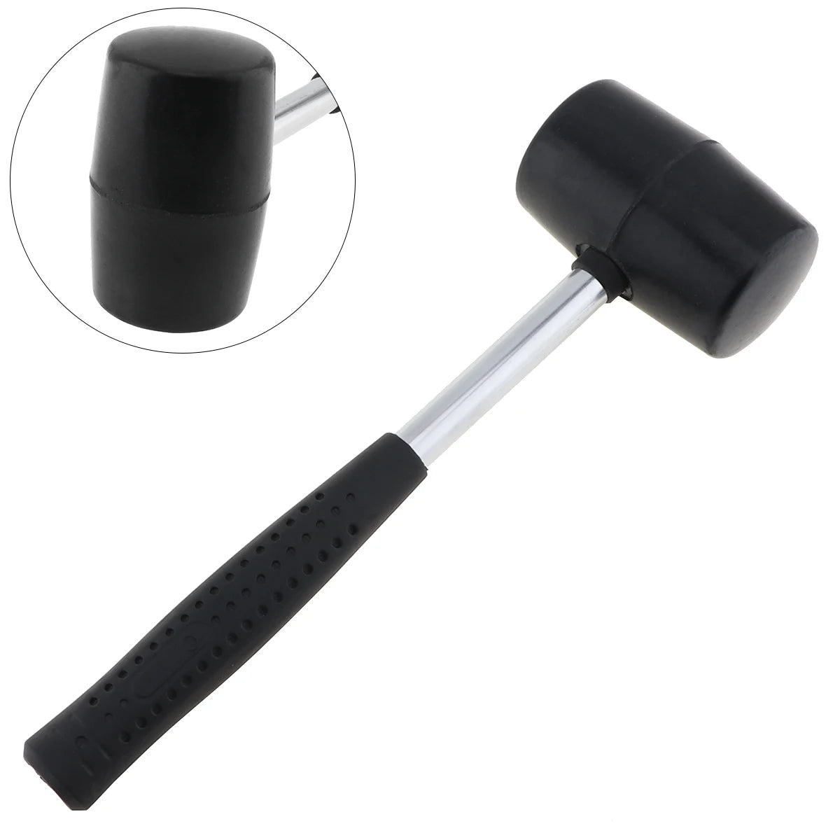 Búa Cao Su Đen 320g Đầu Tròn Tay Cầm Chống Trượt DIY - Daisan Store