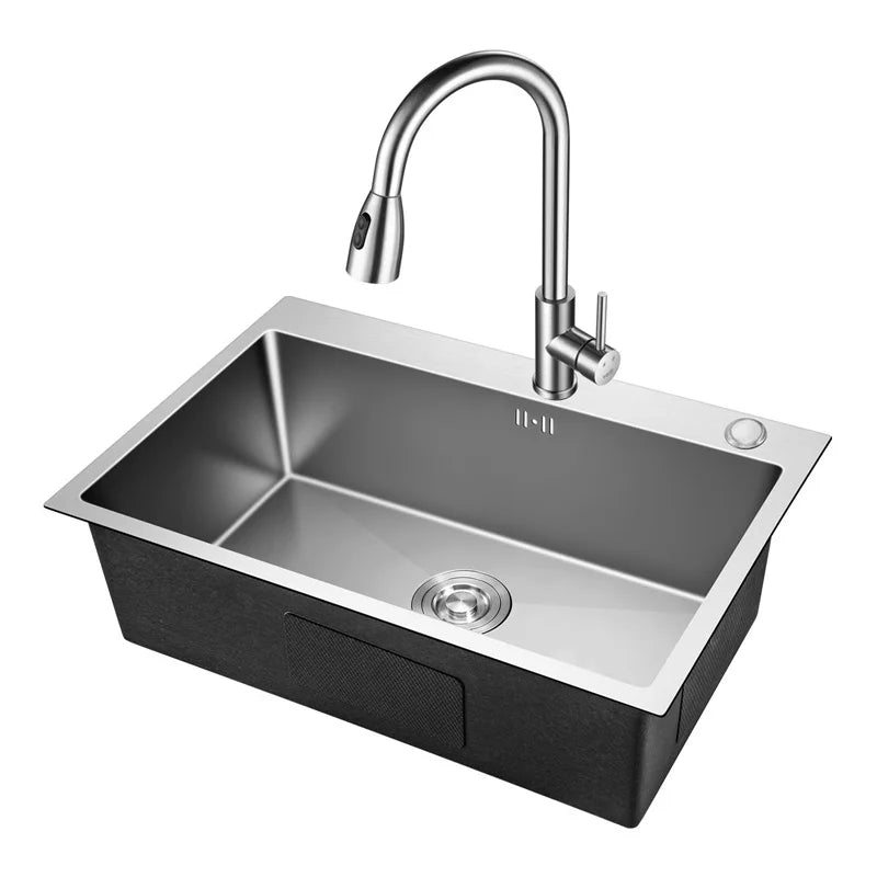 Chau Rua Bep Inox Mot Ngan Hinh Chu Nhat Lap Ban Rua Rau - Daisan Store