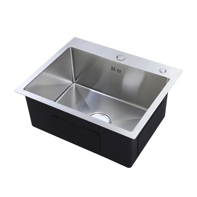 Chau Rua Bep Inox Mot Ngan Hinh Chu Nhat Lap Ban Rua Rau - Daisan Store