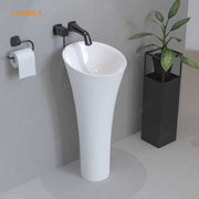 Chậu rửa mặt bằng đá nhân tạo bán chạy có chân đế, giá rẻ, chậu rửa mặt đứng - Daisan Store