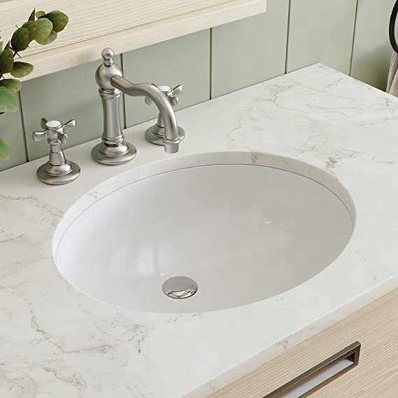 Chậu rửa mặt dưới bồn rửa mặt 1714 gốm sứ hình bầu dục thiết kế Châu Âu Mỹ màu trắng công nghiệp OEM chậu đá hình bầu dục nhỏ 5 năm - Daisan Store