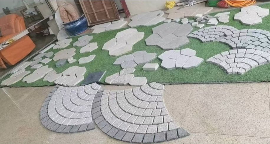 Đá lát hình quạt granite cao cấp màu xám nhạt - Daisan Store