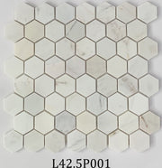 Đá Mosaic trắng sữa chip lục giác bóng L42.5P001 - Daisan Store