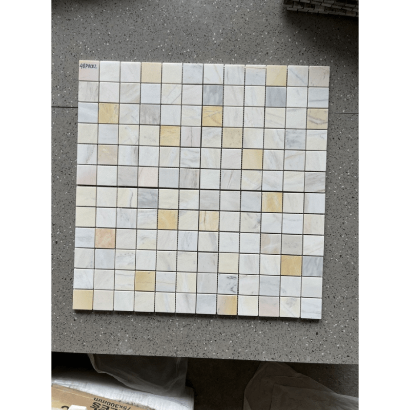 Đá Mosaic vàng chip vuông bóng 48PV002 - Daisan Store