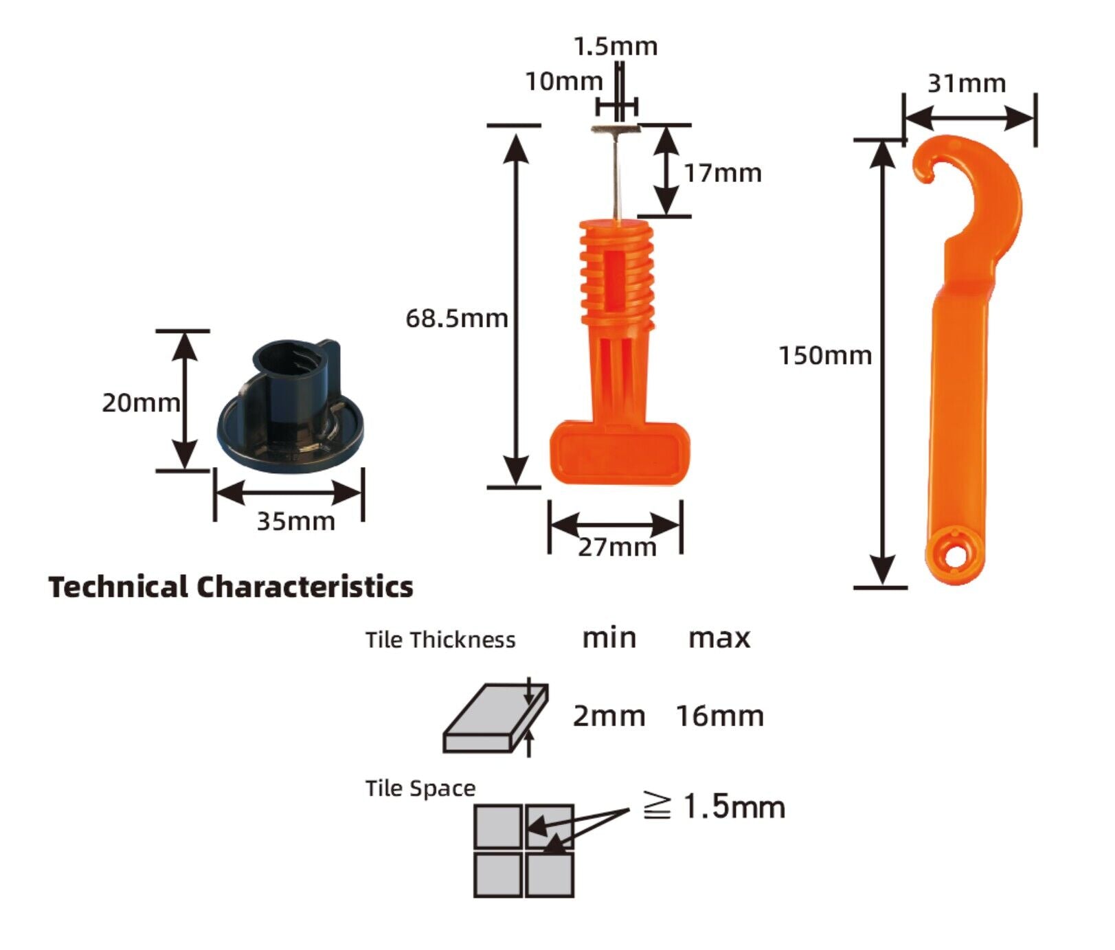 Đế tách mạch gạch chuyên nghiệp hình chữ T tiện dụng - Daisan Store