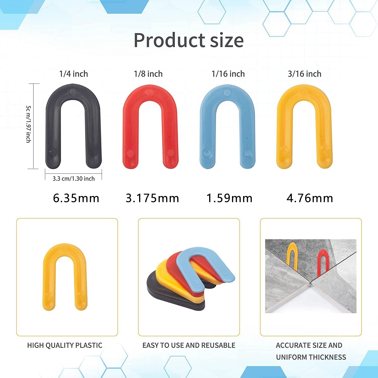 Đệm nhựa hình móng ngựa 1/16 inch cho gạch - Daisan Store