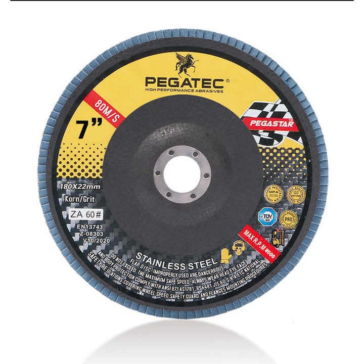 Đĩa mài Pegatec 7" 180x22mm, Đĩa mài nhôm oxit, Đĩa đánh bóng hiệu suất cao cho thép - Daisan Store
