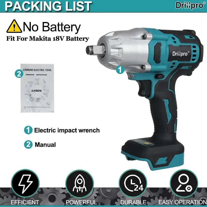 Drillpro Súng Vặn Đánh Lực Không Dây 2000Nm Brushless 18V - Daisan Store