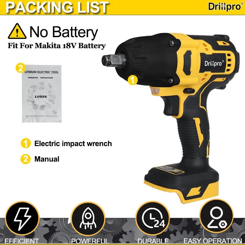 Drillpro Súng Vặn Đánh Lực Không Dây 2000Nm Brushless 18V - Daisan Store