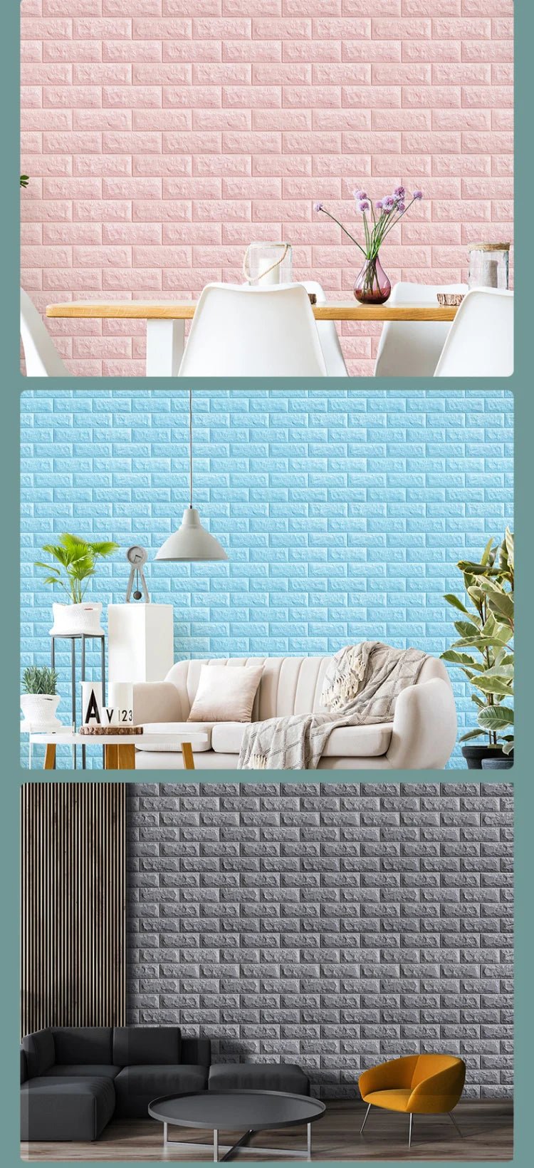 Gạch 3D Dán Tường Chống Nước Trang Trí Phòng 70x100cm - Daisan Store