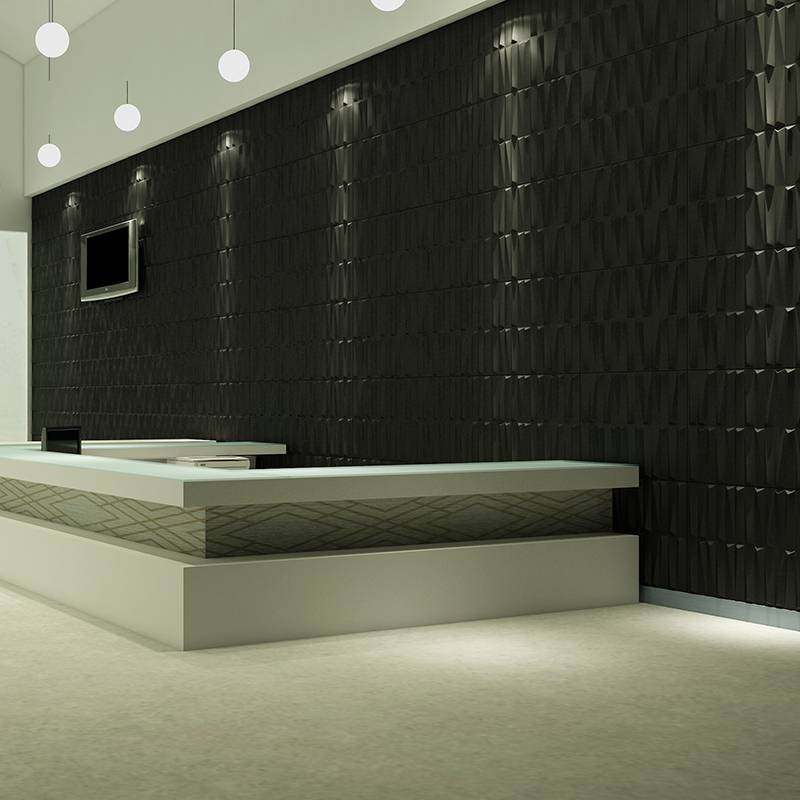 Gạch 3d ốp tường trang trí chống thấm màu đen - Daisan Store