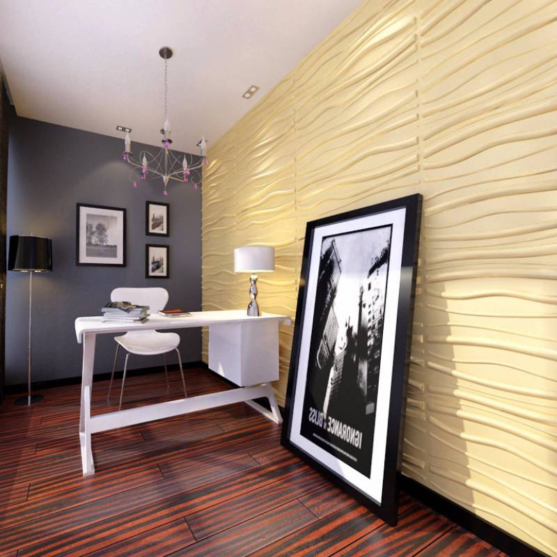 Gạch 3d ốp tường trang trí chống thấm màu trắng - Daisan Store