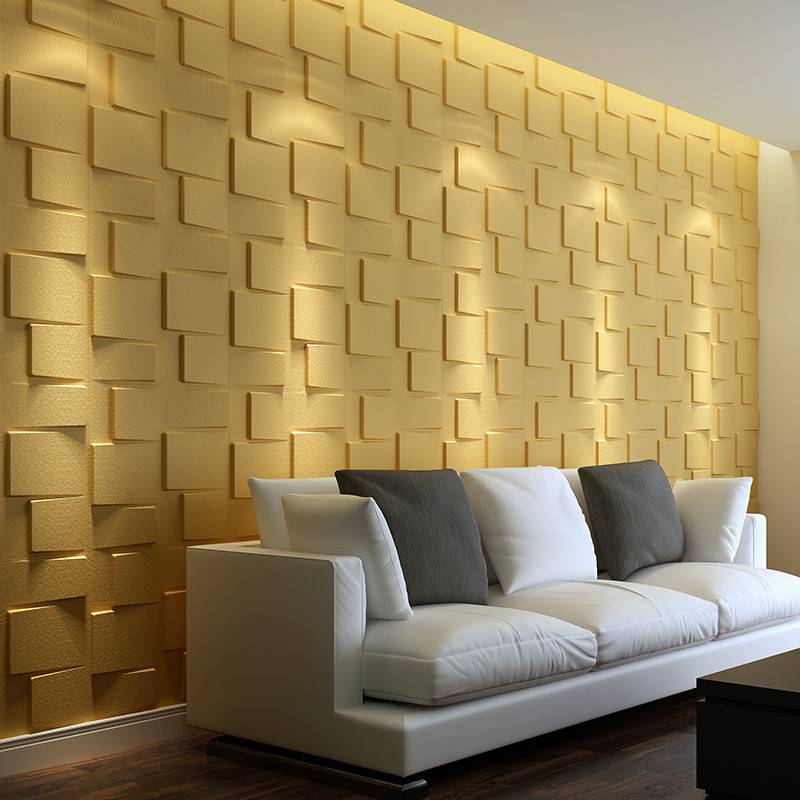 Gạch 3d ốp tường trang trí chống thấm màu vàng - Daisan Store