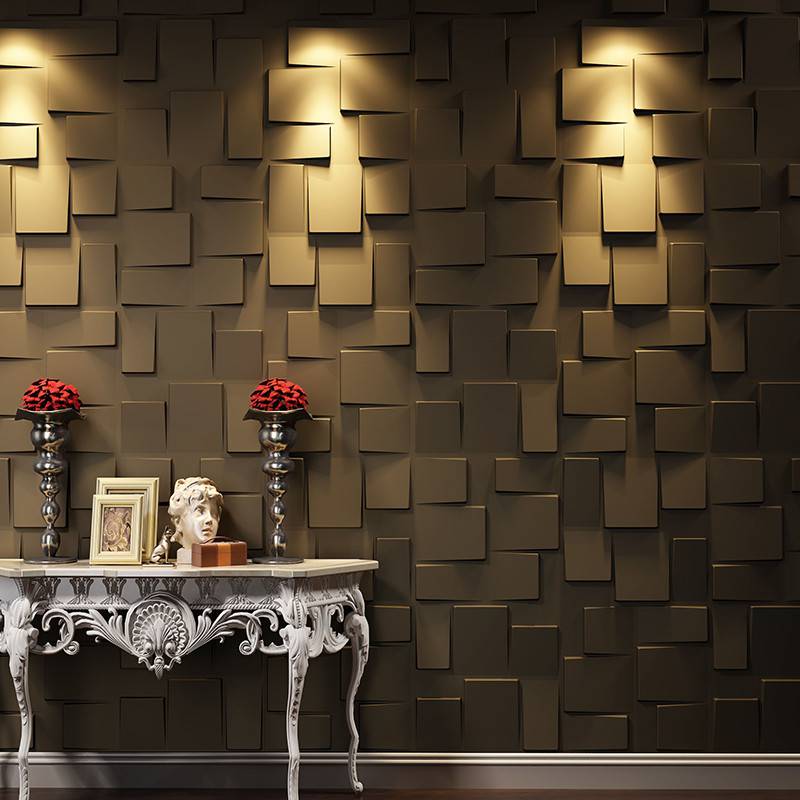 Gạch 3d ốp tường trang trí chống thấm màu vàng - Daisan Store