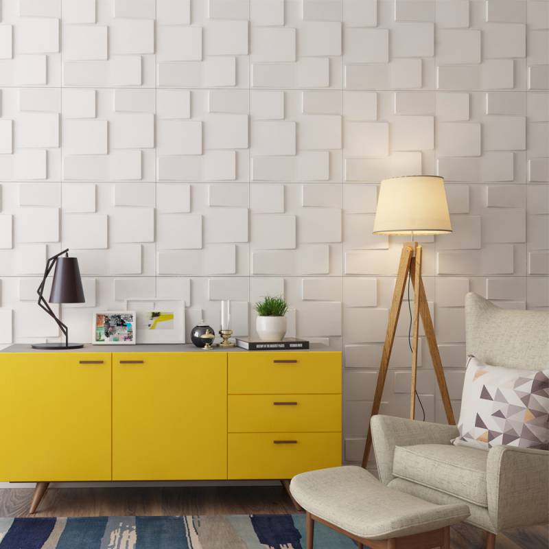 Gạch 3d ốp tường trang trí chống thấm màu vàng - Daisan Store