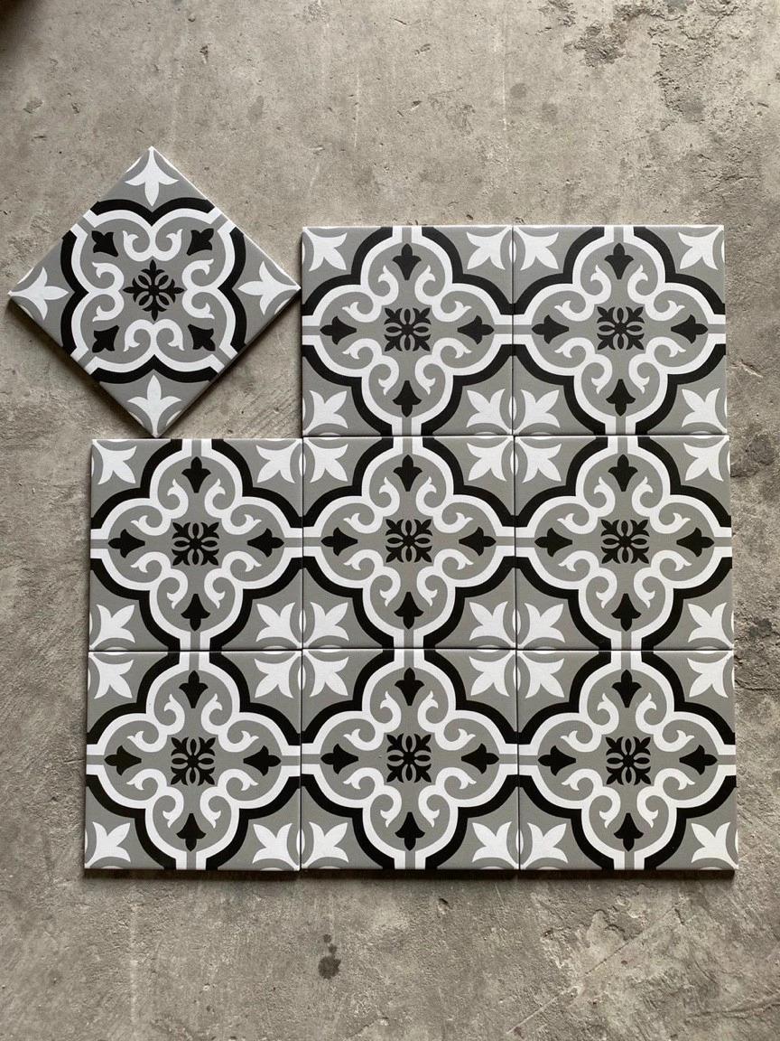 Gạch bông Trung Quốc, men mờ xương porcelain, KT 200x200, 20136(ST2215) (1 hộp/25 viên/1m2) - Daisan Store