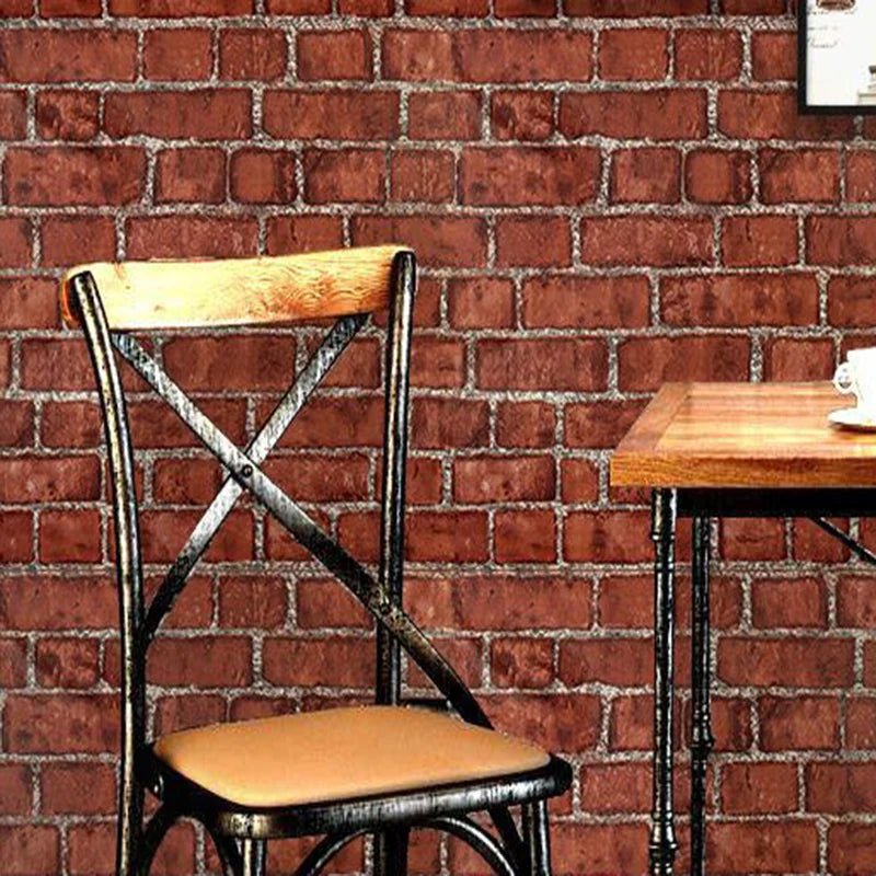 Gạch Dán Tường PVC Chống Dầu Nước Đỏ Nâu Retro - Daisan Store