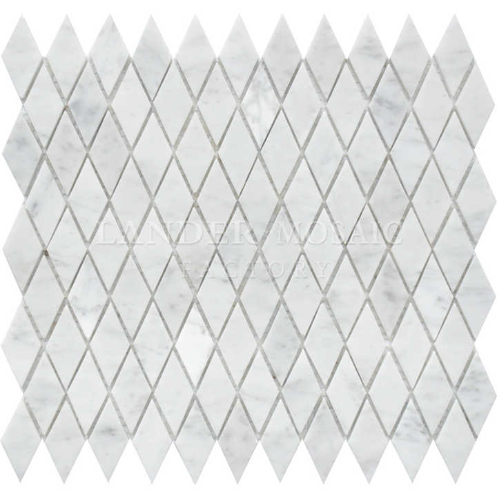 Gạch khảm đá cẩm thạch hình thoi Carrara bền chắc, sẵn sàng giao hàng cho tường - Daisan Store