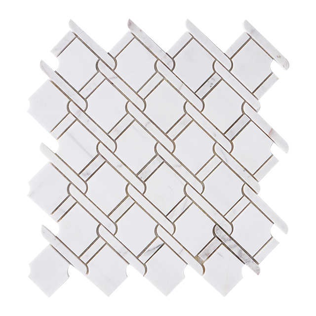 Gạch khảm đá cẩm thạch trắng Carrara không đều trang trí nghệ thuật Gạch khảm đá - Daisan Store