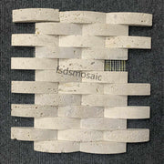 Gạch khảm đá cẩm thạch travertine 3D hiện đại, đá tự nhiên mài nhẵn, dùng cho tường nội thất, bề mặt đánh bóng - Daisan Store