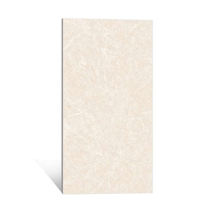 Gạch lát nền và ốp tường trong nhà màu be 600x1200mm vân đá cẩm thạch toàn thân sứ đánh bóng hoàn toàn - Daisan Store