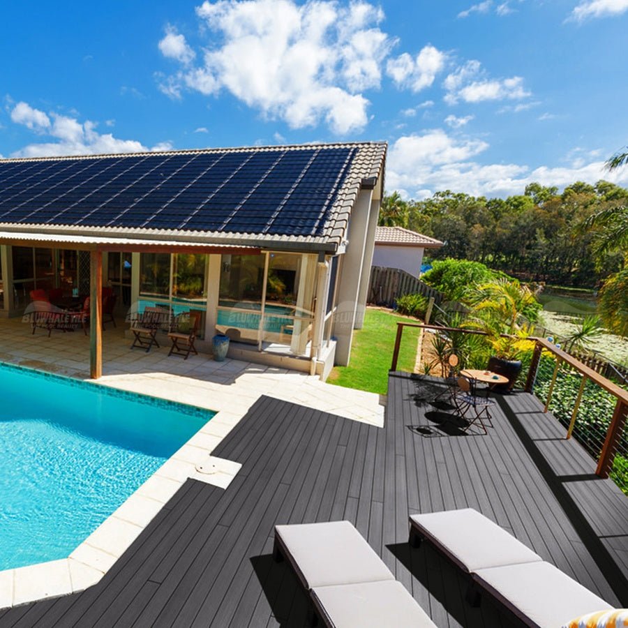 Gạch lát sàn gỗ nhựa composite chống trơn, thân thiện với người đi chân trần, dùng ngoài trời cho bể bơi - Daisan Store