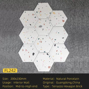 Gạch lục giác Terrazzo trắng 200x230x115mm FL242S - Daisan Store