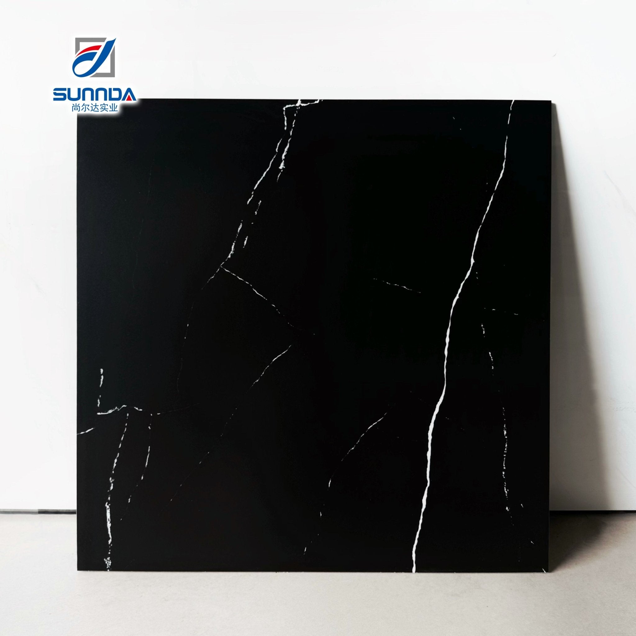 Gạch men mài mờ vân đá cẩm thạch chống trơn 60x60 80x80 màu đen vàng - Daisan Store