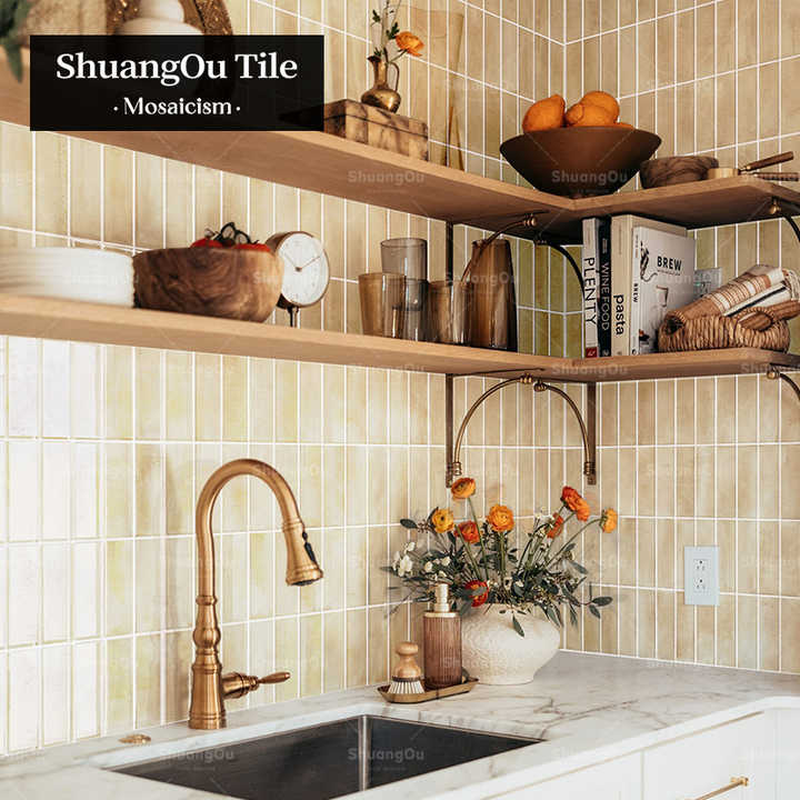 Gạch mosaic bán buôn Foshan Mosaic dải gốm ốp tường bếp gạch mosaic nghệ thuật trang trí tường phòng tắm gạch mosaic chống nước - Daisan Store