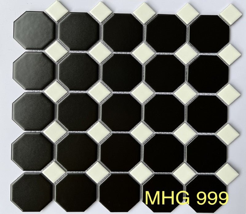 Gạch Mosaic Bát Giác Đen - Daisan Store