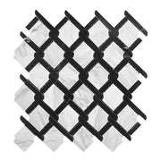 Gạch mosaic đá cẩm thạch nghệ thuật không đều màu trắng và đen cho tường phòng tắm và nhà bếp - Daisan Store