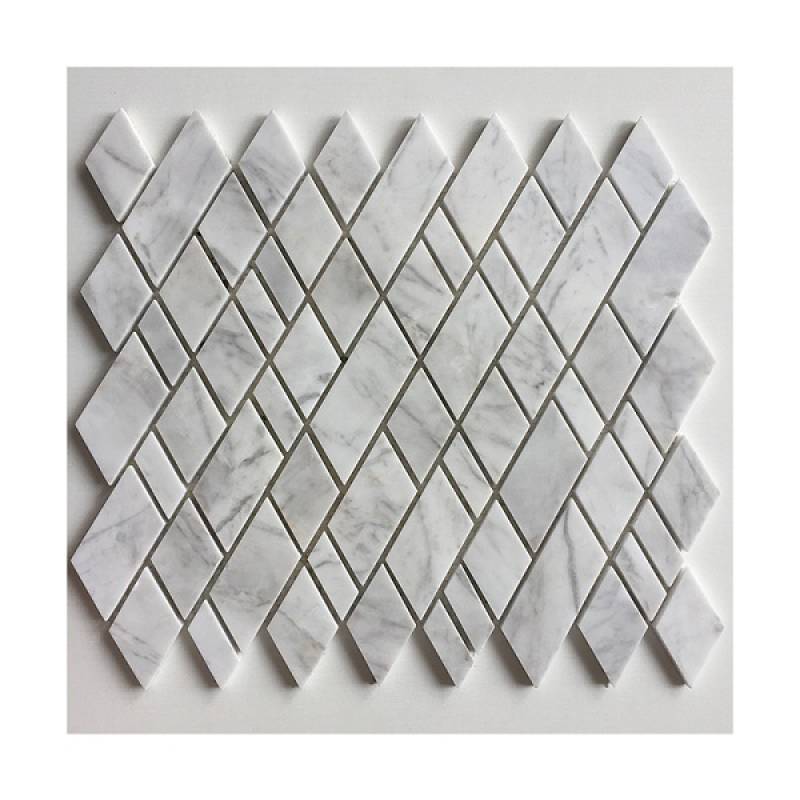 Gạch mosaic đá hình thoi 265x305mm màu trắng - Daisan Store