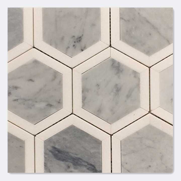 Gạch mosaic đánh bóng màu xám đá cẩm thạch dùng cho sàn nhà, tường nội thất - Daisan Store