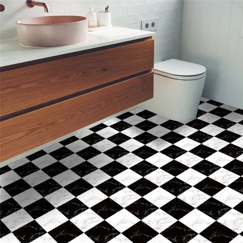 Gach Mosaic Den Trang Marble Dan San Nha Bep DIY Chat Luong - Daisan Store