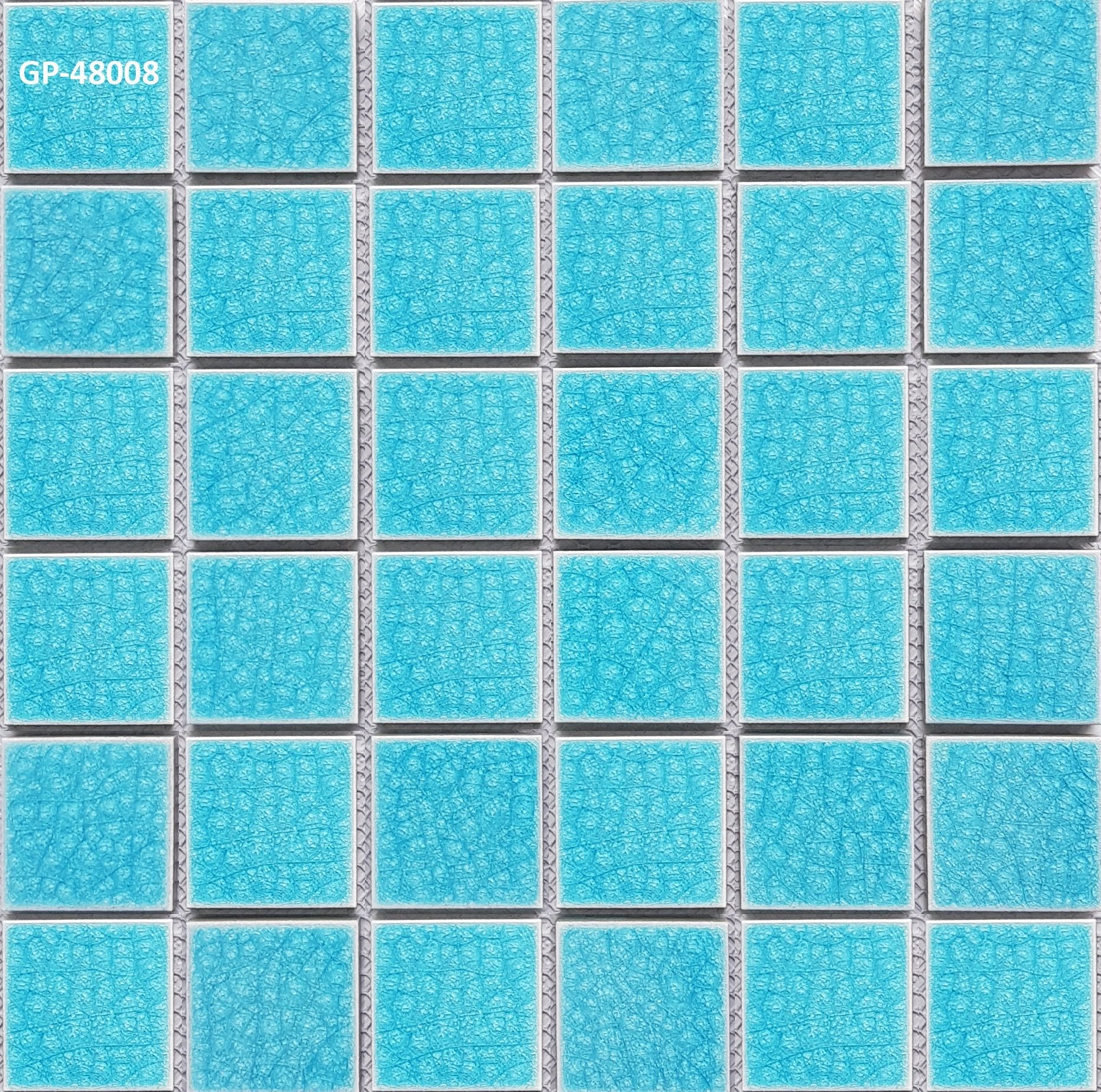 Gạch Mosaic Gốm Chip 48x48mm Men Rạn Xanh Da Trời Nhạt BID982601 - Daisan Store