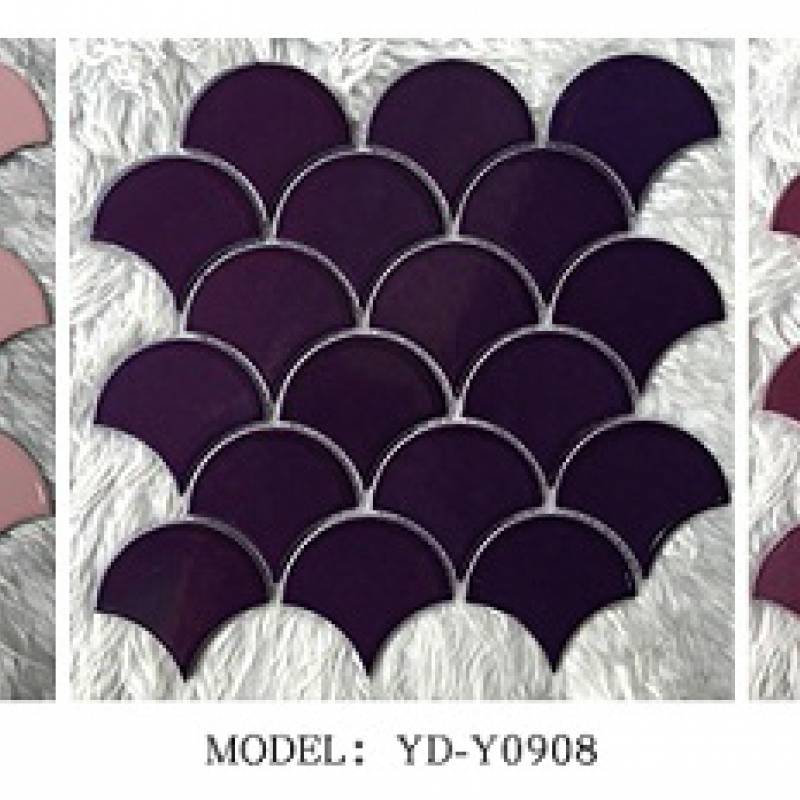 Gạch mosaic gốm hình vảy cá 300x300mm màu tím - Daisan Store