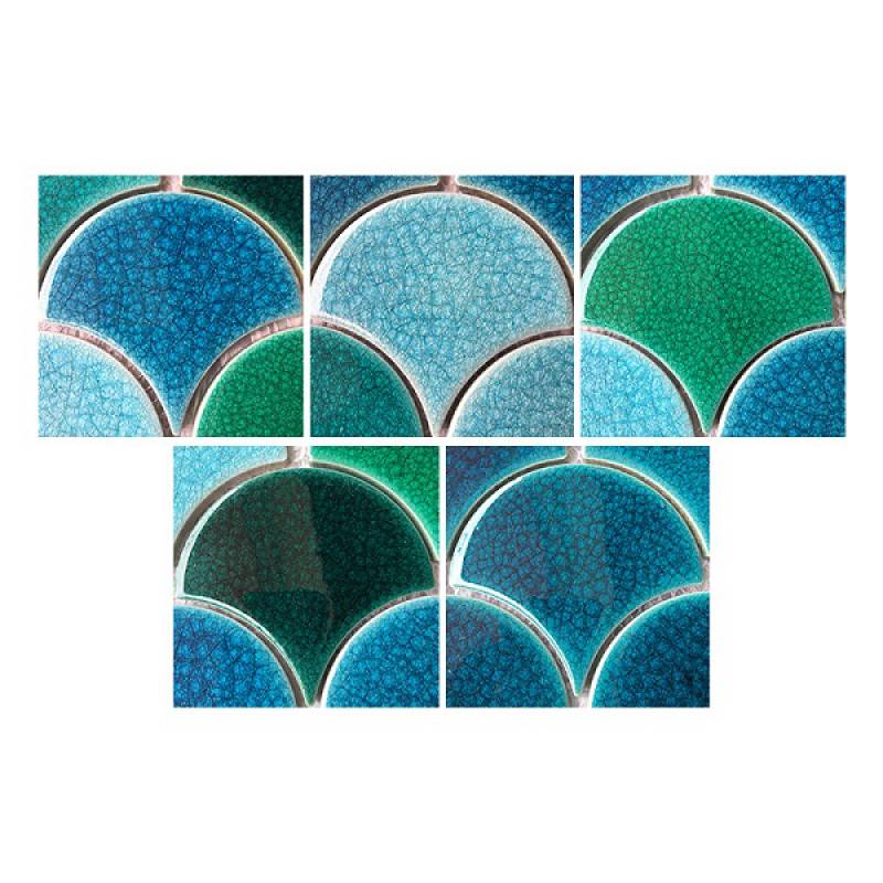 Gạch mosaic gốm hình vảy cá 300x300mm YD - Y0701 màu xanh lá cây - Daisan Store