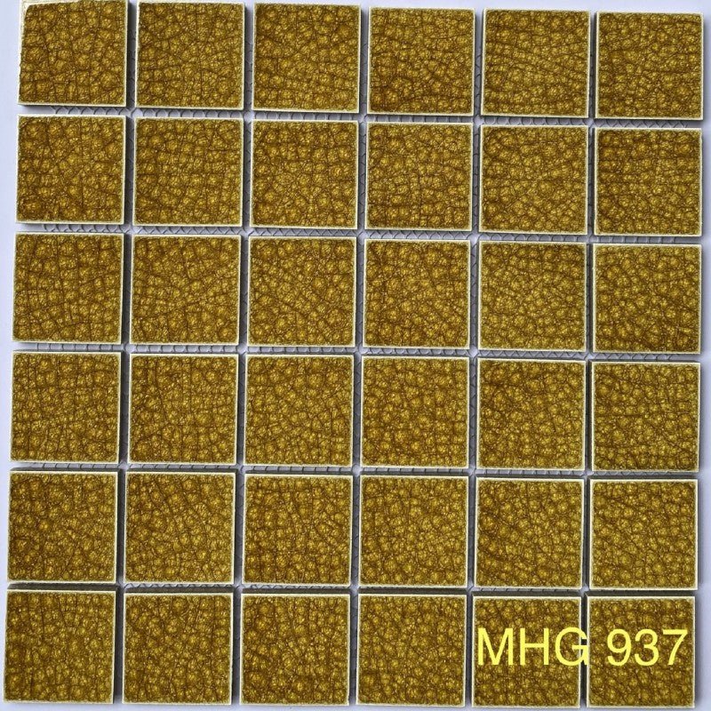 Gạch Mosaic Gốm Men Rạn 2 Lớp Màu Vàng 48x48 - Daisan Store