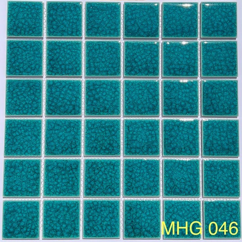 Gạch Mosaic Gốm Men Rạn 2 Lớp Xanh Ngọc 046 - Daisan Store