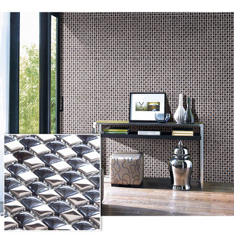 Gạch mosaic gốm mix kim loại trang trí phòng tắm 300x300mm WA1503 - Daisan Store