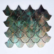 Gạch mosaic kim loại hình vảy cá 300*304*4mm dùng trang trí tường nội thất phòng bếp phòng tắm phòng khách - Daisan Store