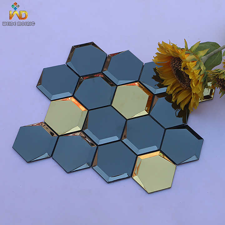 Gach Mosaic Kim Loai Luc Giac Inox Boc Dan Trang Tri Tuong - Daisan Store