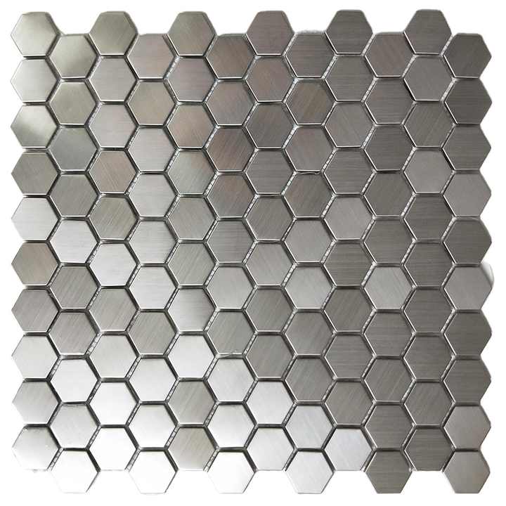 Gạch Mosaic Kim Loại Thép Không Gỉ Hình Lục Giác Sang Trọng - Daisan Store