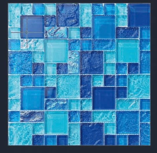 Gạch Mosaic kính xanh mix chip - Daisan Store